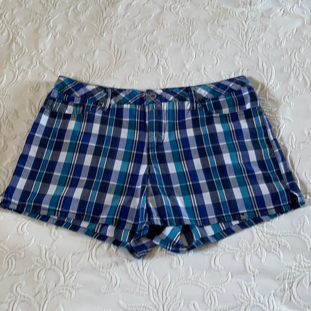 Blue Plaid Shorts